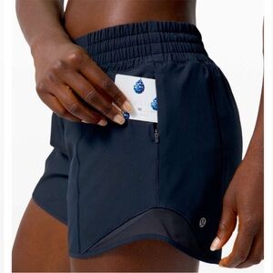 Lululemon Hotty Hot Short High-Rise Long 4" True Navy